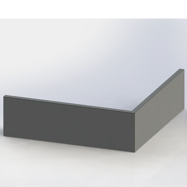 Škarpa iz prašno barvanega jekla zunanji kot 100 x 100 cm (višina 30 cm)
