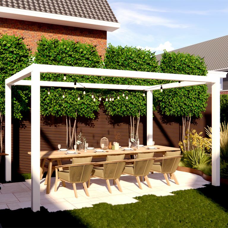 Pergola iz prašno barvanega jekla nastavitev kvadrat 324 x 250 cm