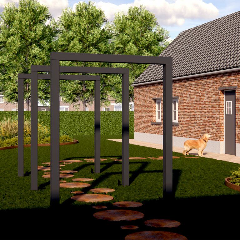 Pergola iz prašno barvanega jekla ravno 150 cm