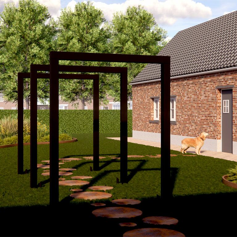 Pergola iz prašno barvanega jekla ravno 200 cm