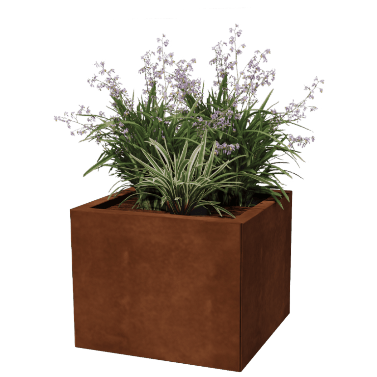 Korito za rože iz jekla corten Miami 50 x 50 cm