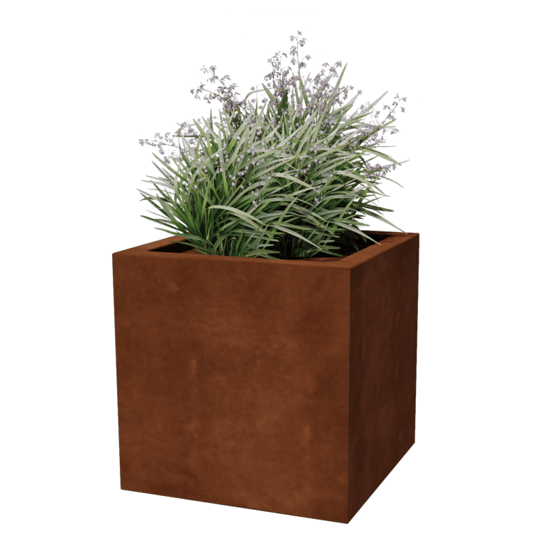 Varjeno korito za rože iz jekla corten Montana 50 x 50 x 50 cm