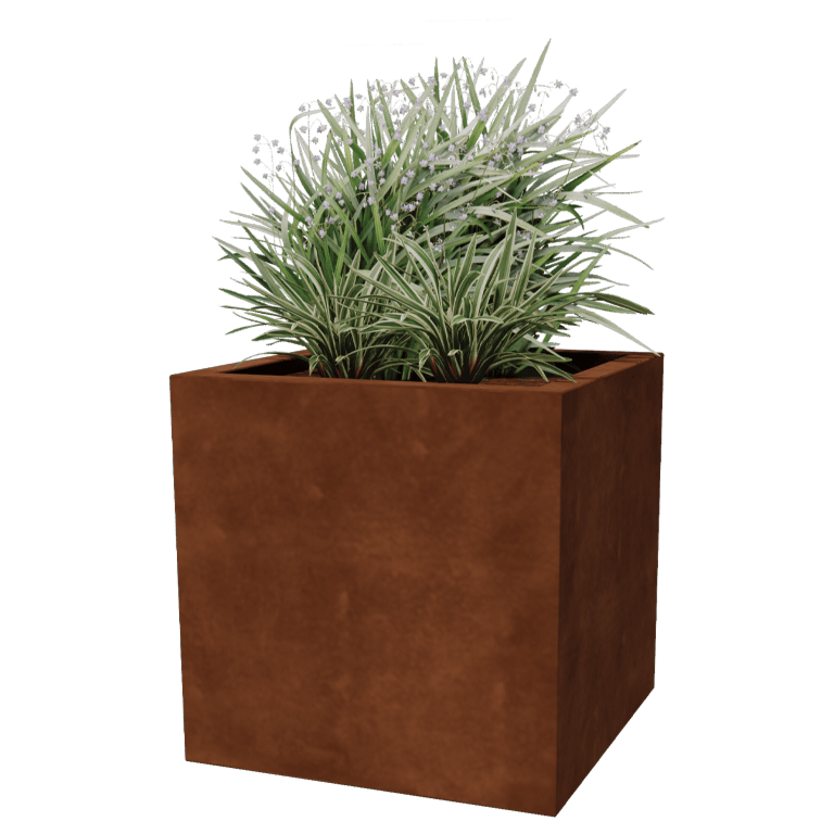 Varjeno korito za rože iz jekla corten Montana 60 x 60 x 60 cm