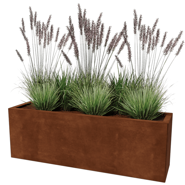 Korito za rože iz jekla corten Texas 30 x 120 cm