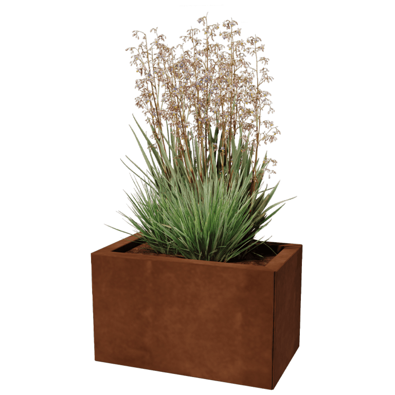 Korito za rože iz jekla corten Texas 30 x 50 cm