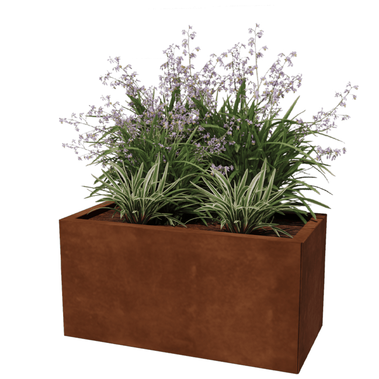Korito za rože iz jekla corten Texas 40 x 80 cm