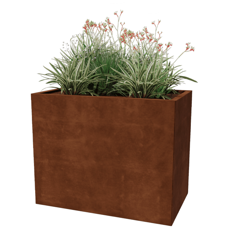 Korito za rože iz jekla corten Texas 60 x 100 cm