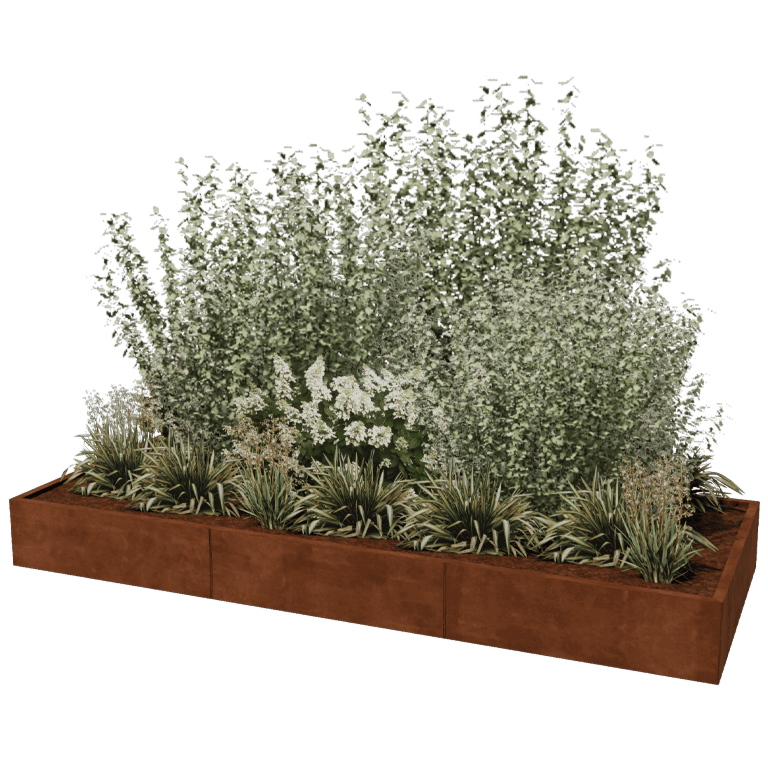 Korito za rože iz jekla corten Texas xxl 300 x 120 cm