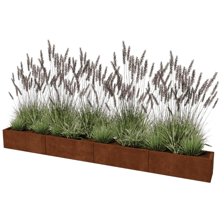 Korito za rože iz jekla corten Texas xxl 320 x 30 cm