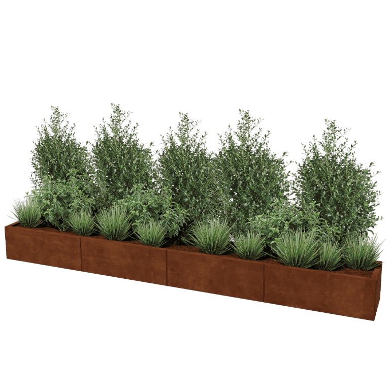 Korito za rože iz jekla corten Texas xxl 320 x 40 cm