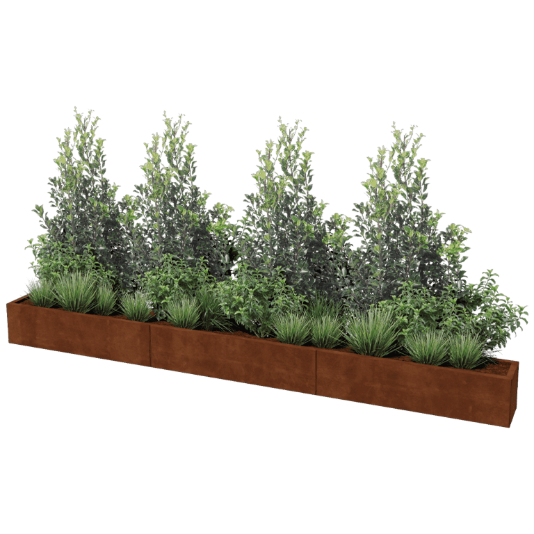 Korito za rože iz jekla corten Texas xxl 360 x 30 cm