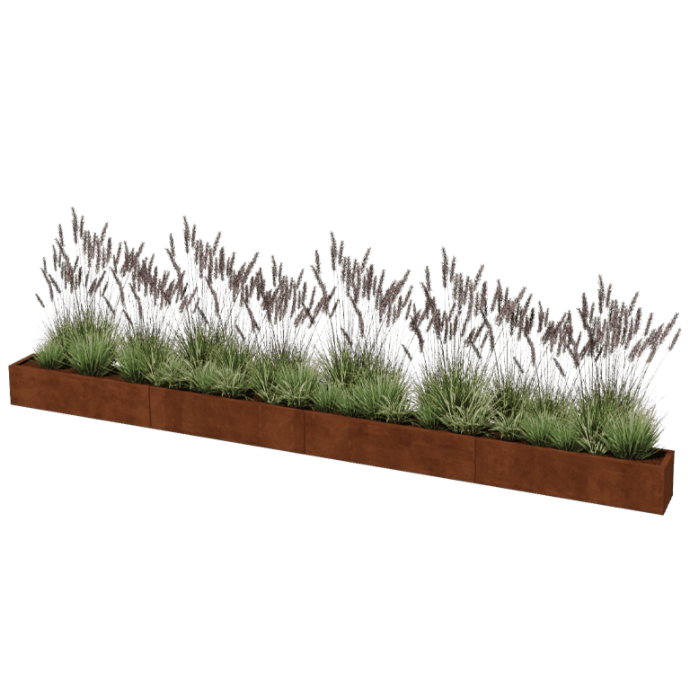 Korito za rože iz jekla corten Texas xxl 480 x 30 cm