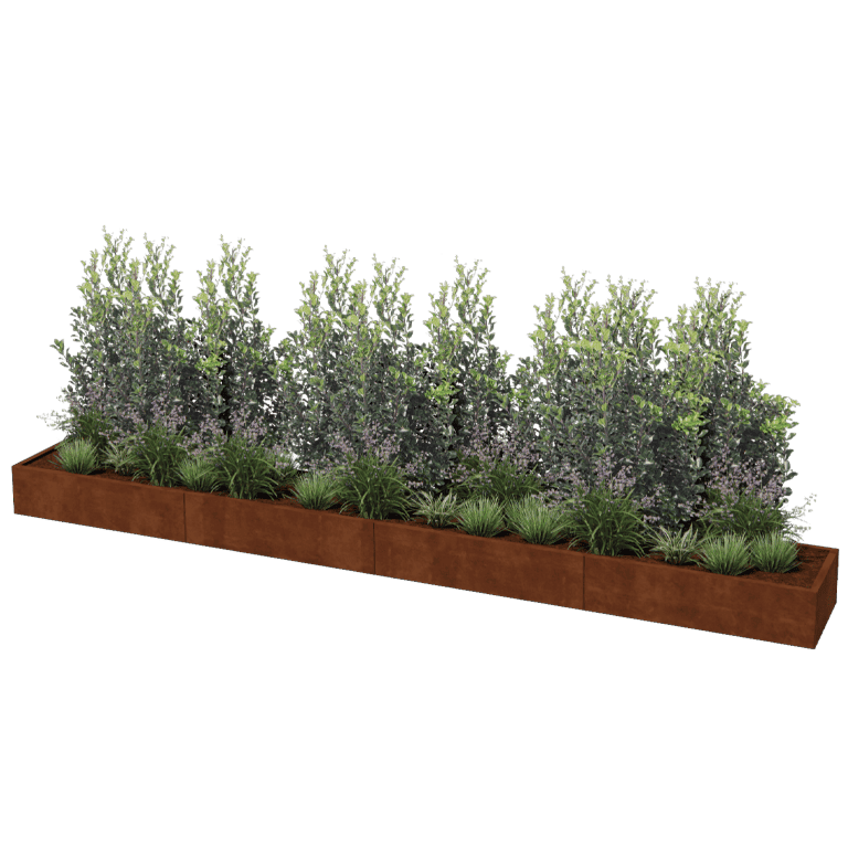 Korito za rože iz jekla corten Texas xxl 480 x 60 cm