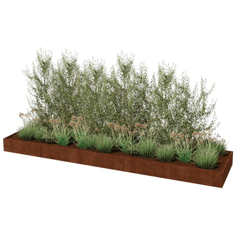 Korito za rože iz jekla corten Texas xxl 500 x 120 cm