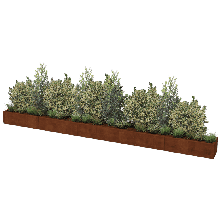 Korito za rože iz jekla corten Texas xxl 500 x 40 cm