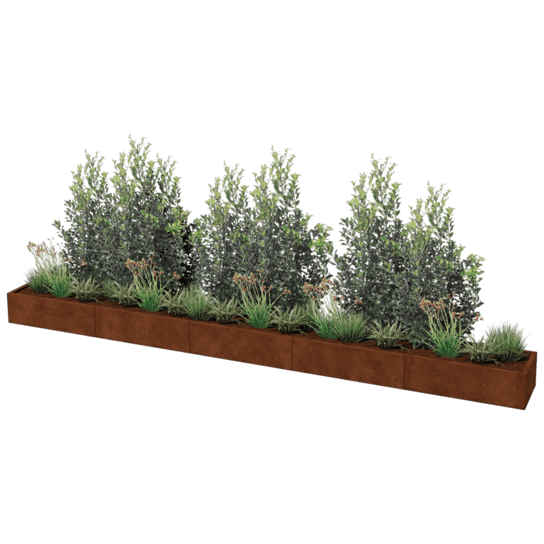 Korito za rože iz jekla corten Texas xxl 500 x 50 cm