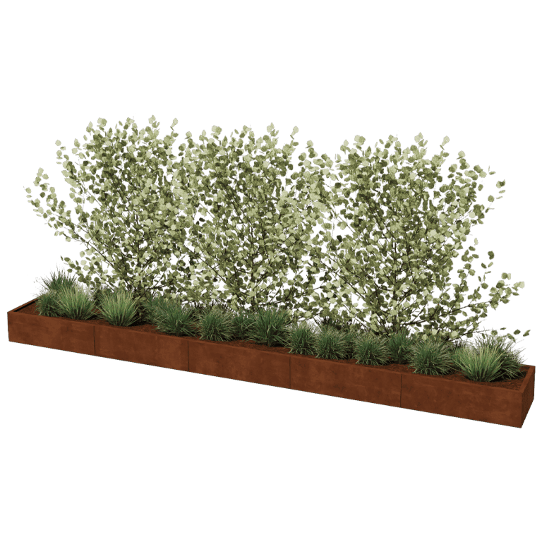 Korito za rože iz jekla corten Texas xxl 500 x 60 cm