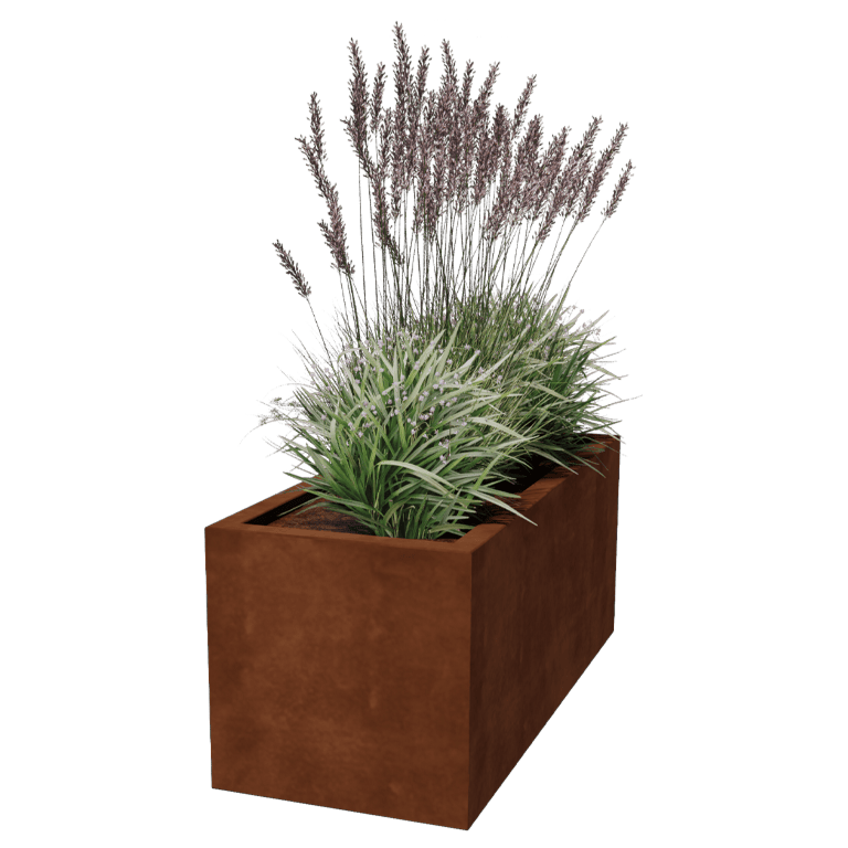 Varjeno korito za rože iz jekla corten Montana 120 x 50 x 50 cm