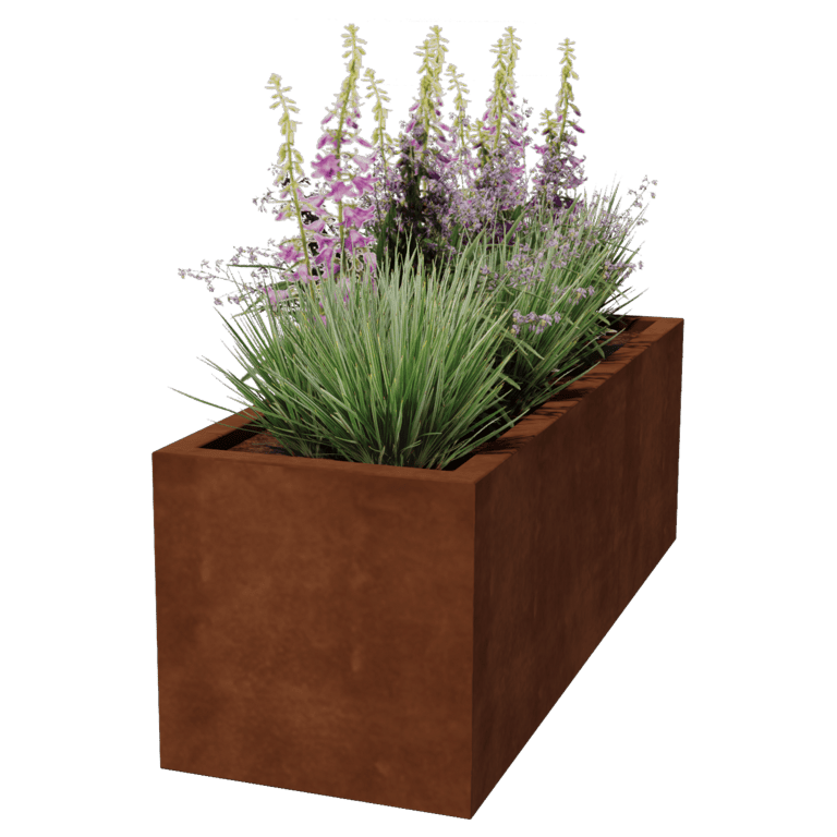 Varjeno korito za rože iz jekla corten Montana 150 x 50 x 50 cm