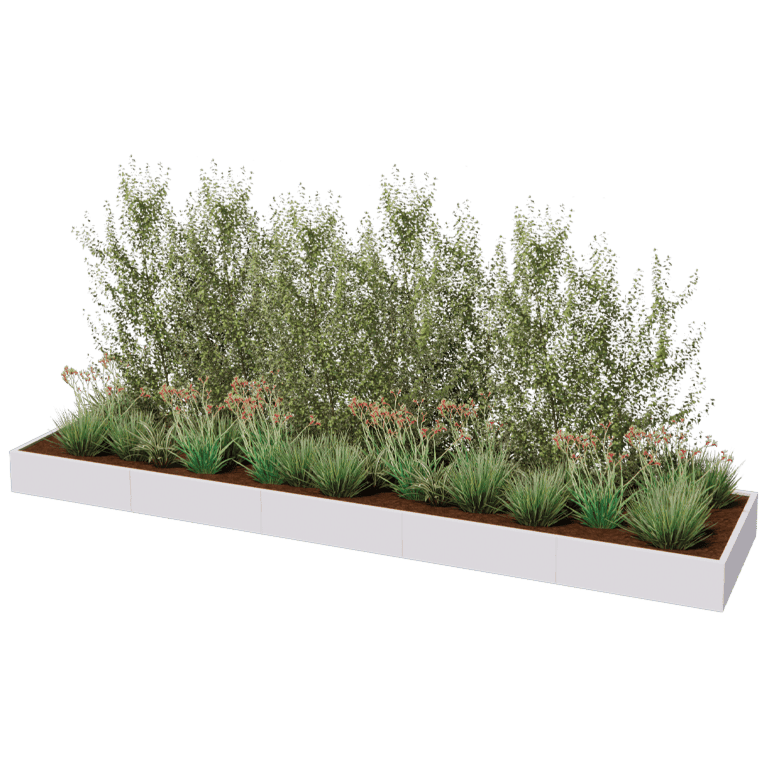Korito za rože iz prašno barvanega jekla Texas xxl 500 x 120 cm