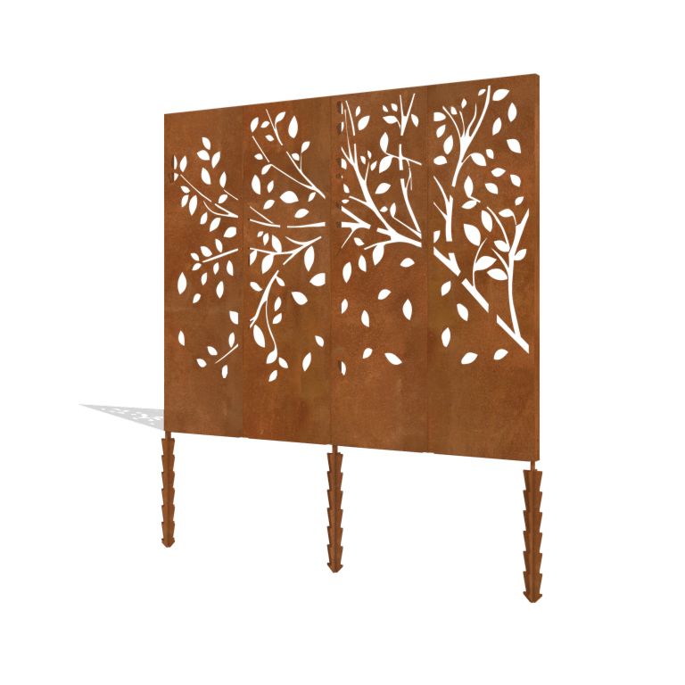 Celoten komplet kortinskega jekla panelno drevo 240 x 6 x 190 cm