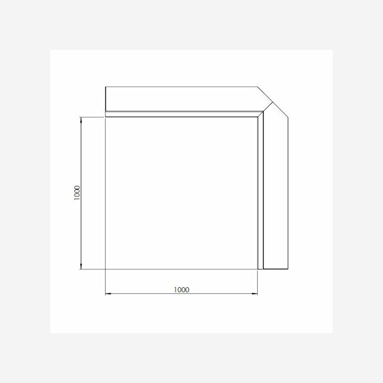 Škarpa iz jekla corten notranji kot 100 x 100 cm (višina 50 cm)