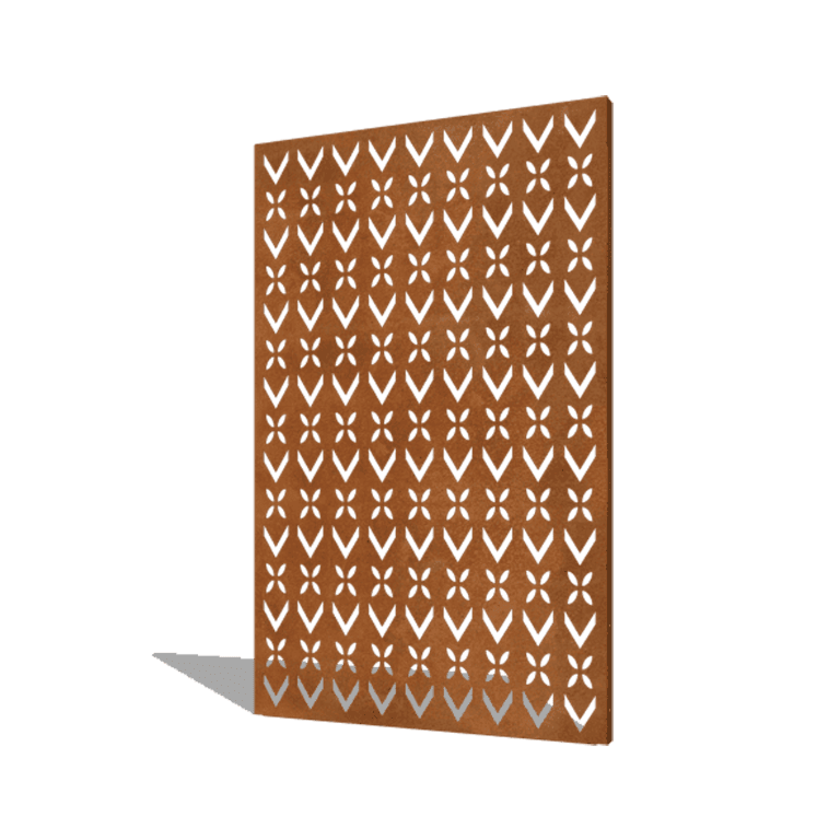 Vrtna plošča iz jekla corten strešni motiv sestava 1 120 x 6 x 190 cm