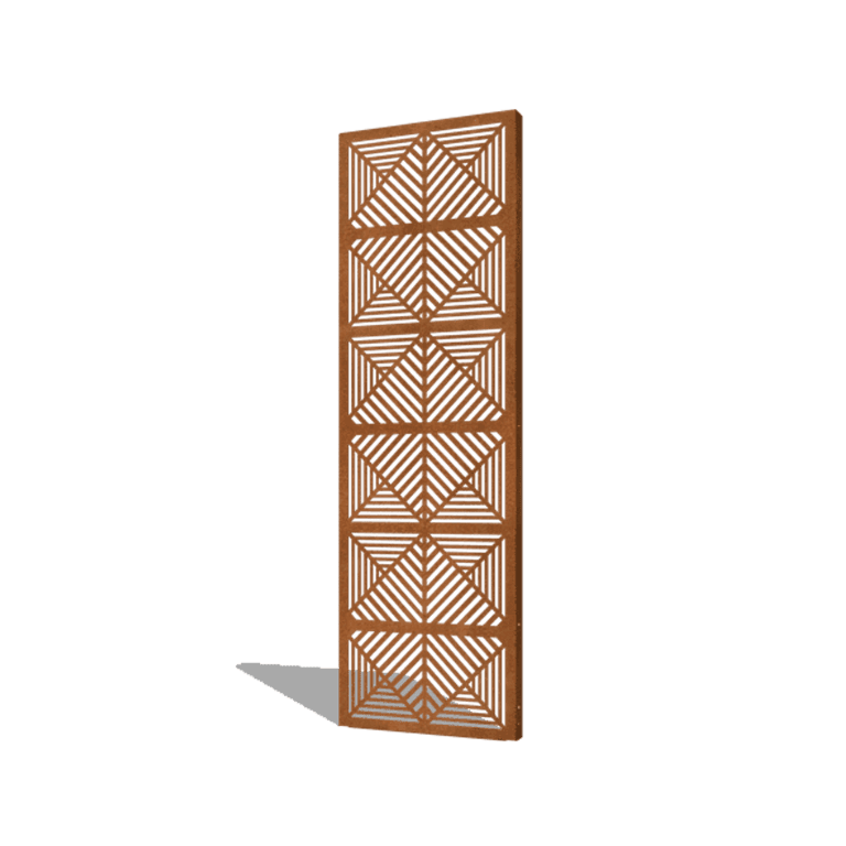 Vrtna plošča iz jekla corten črte sestava 1 60 x 6 x 190 cm