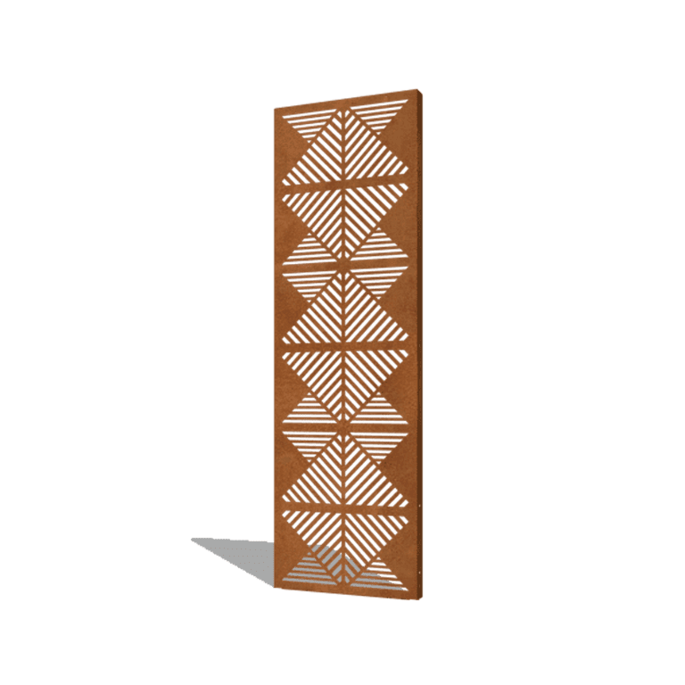 Vrtna plošča iz jekla corten črte sestava 2 60 x 6 x 190 cm