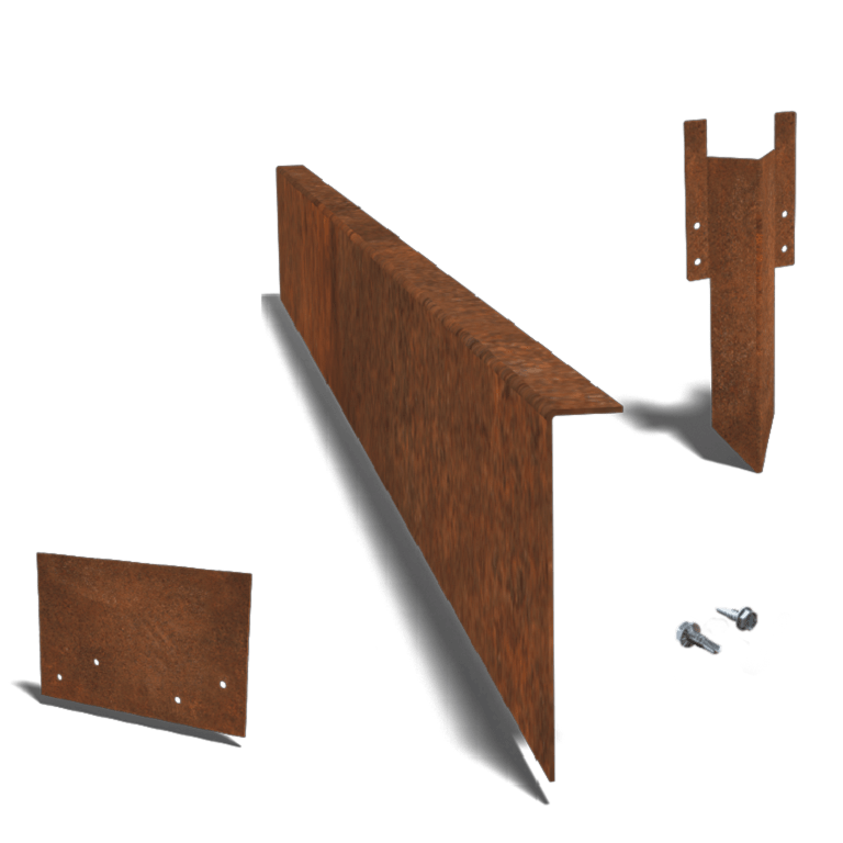 Obrobe za gredice iz jekla corten pod kotom 12 cm komplet na 15 metrov