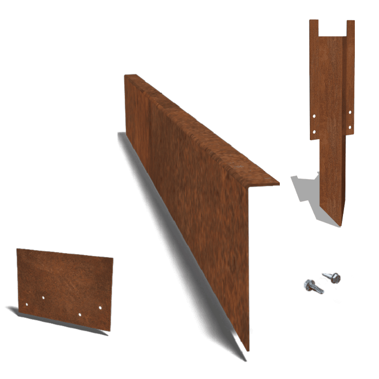 Obrobe za gredice iz jekla corten pod kotom 22 cm komplet na 15 metrov