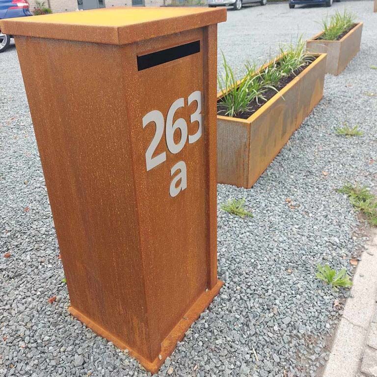 Poštni nabiralnik iz jekla corten Arizona Tip S