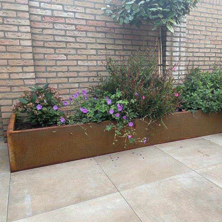 Škarpa iz jekla corten ravno 200 cm (višina 30 cm)