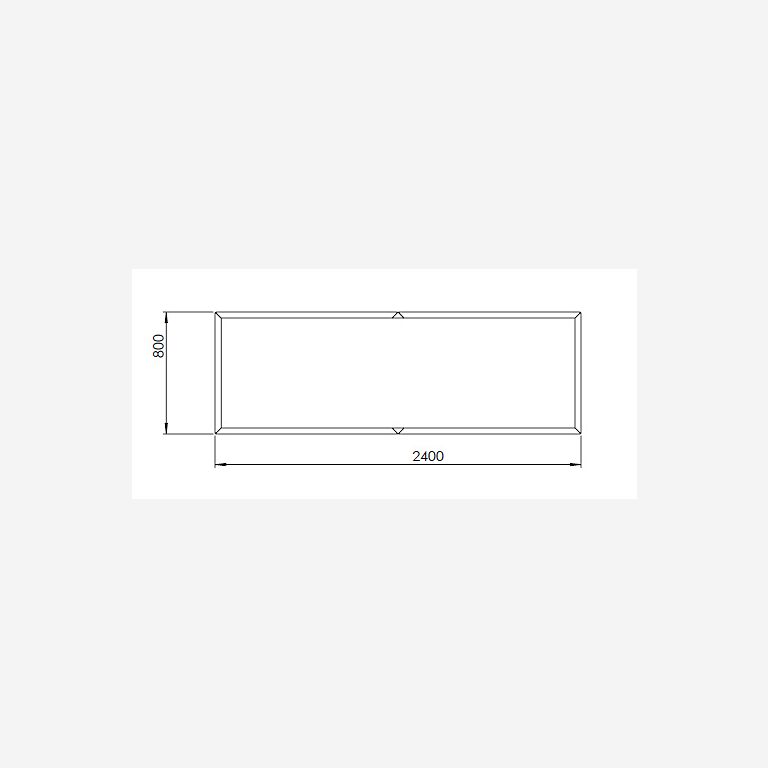Korito za rože iz prašno barvanega jekla Texas xxl 240 x 80 cm