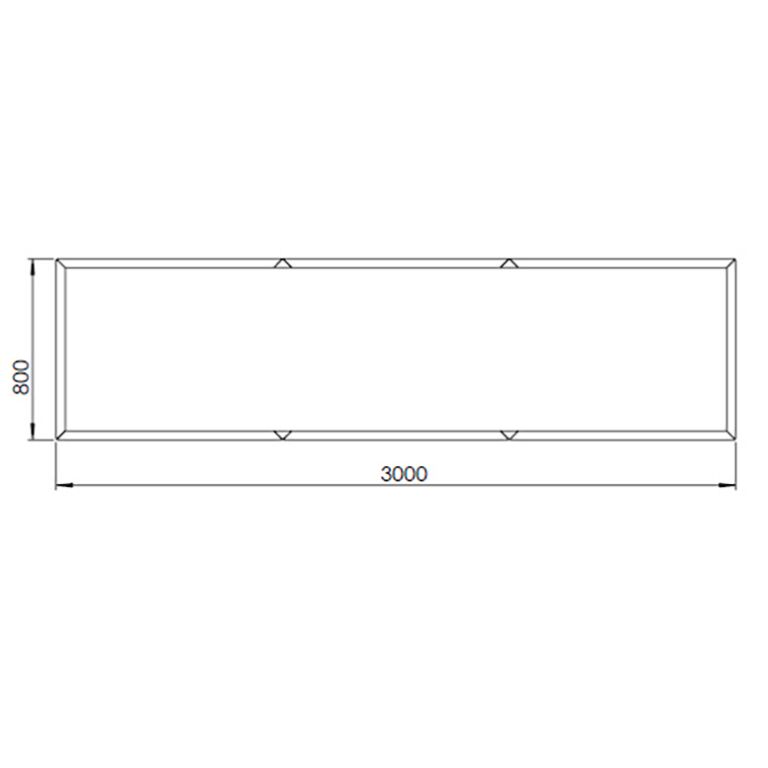 Korito za rože iz prašno barvanega jekla Texas xxl 300 x 80 cm