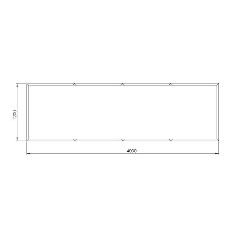 Korito za rože iz prašno barvanega jekla Texas xxl 400 x 120 cm