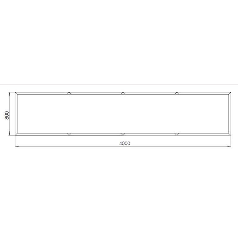 Korito za rože iz prašno barvanega jekla Texas xxl 400 x 80 cm