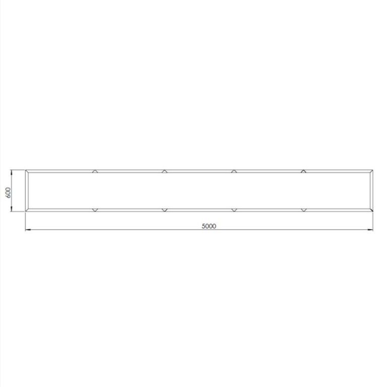 Korito za rože iz prašno barvanega jekla Texas xxl 500 x 60 cm