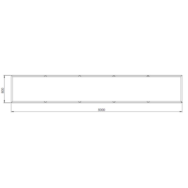 Korito za rože iz prašno barvanega jekla Texas xxl 500 x 80 cm