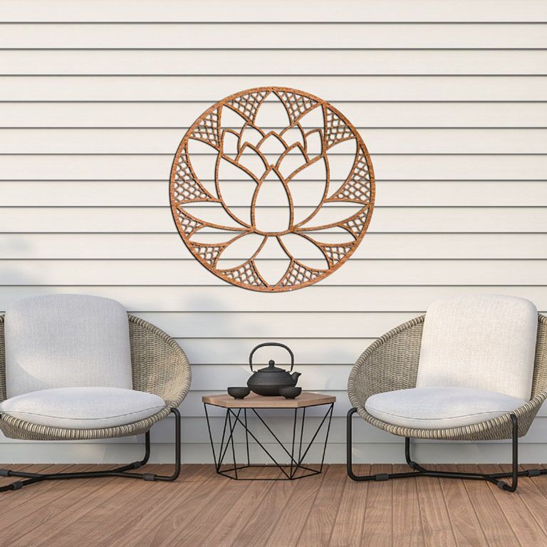 Stenska dekoracija iz jekla corten Lotus