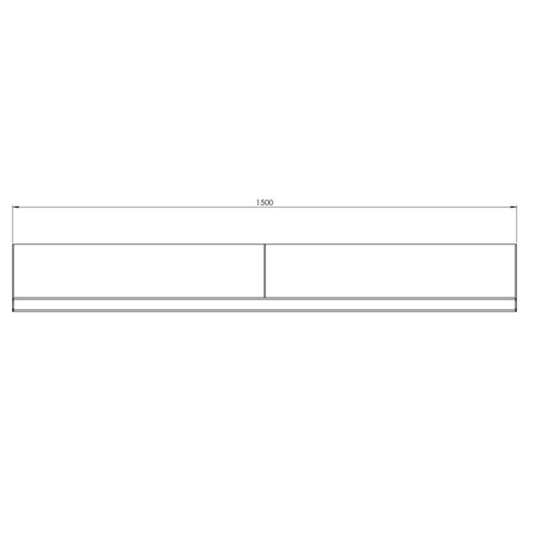 Škarpa iz prašno barvanega jekla ravno 150 cm (višina 40 cm)