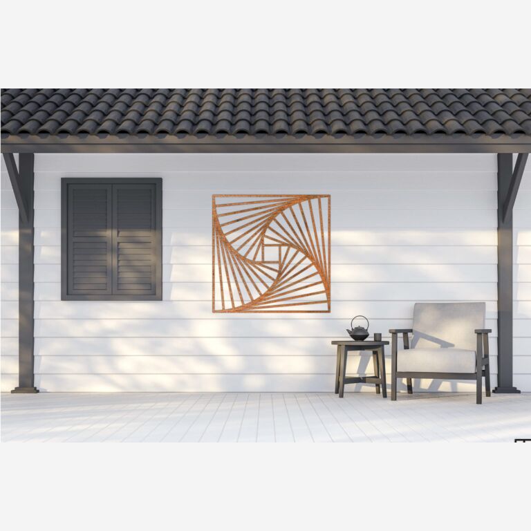 Stenska dekoracija iz jekla corten Geometrijske oblike 3.0