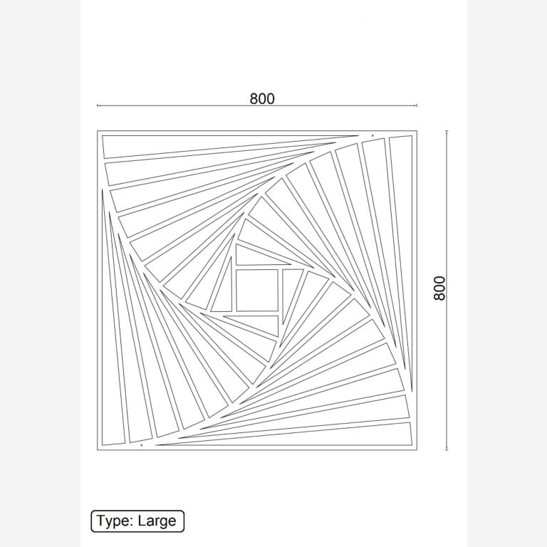 Stenska dekoracija iz jekla corten Geometrijske oblike 3.0