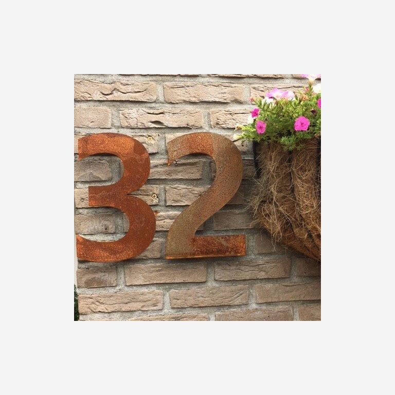 Hišna številka iz jekla corten 3 - 50 cm