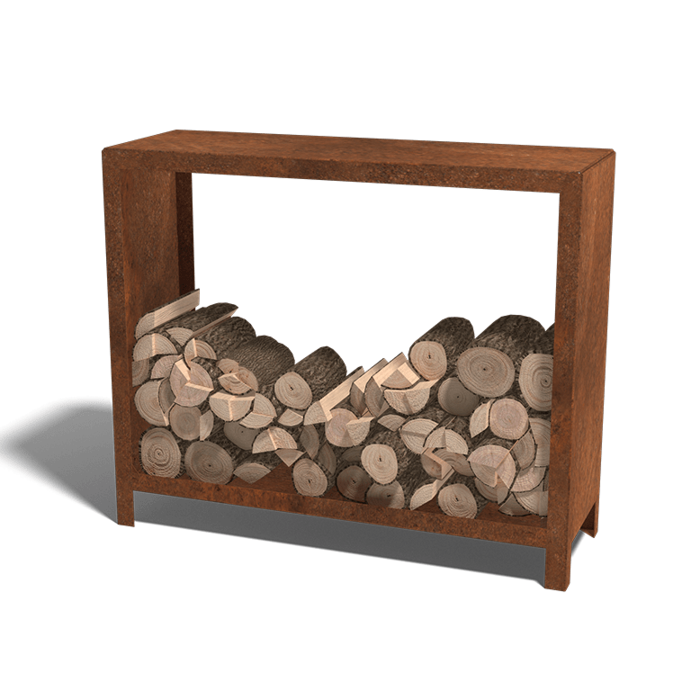 Stojalo za drva iz jekla corten Indiana 100 x 120 x 40 cm