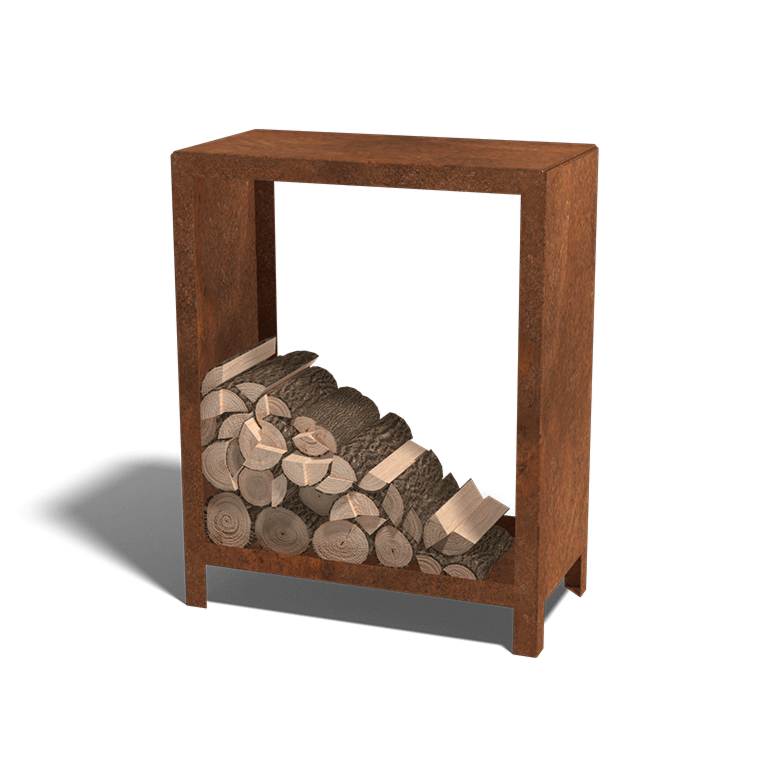 Stojalo za drva iz jekla corten Indiana 100 x 80 x 40 cm