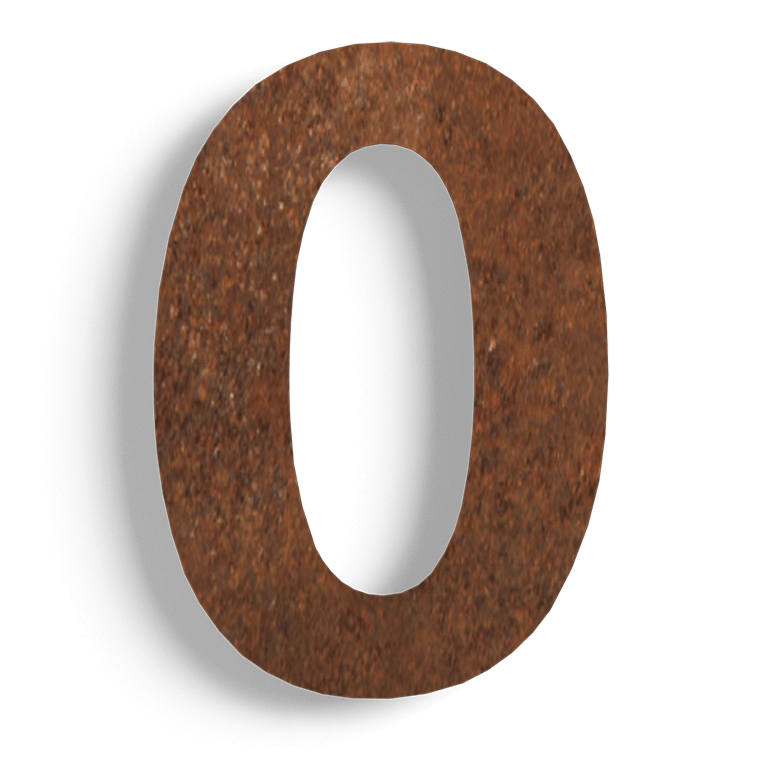 Hišna številka iz jekla corten 0 - 30 cm