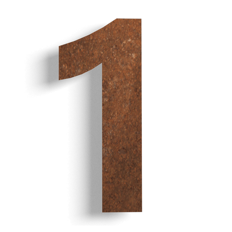 Hišna številka iz jekla corten 1 - 15 cm