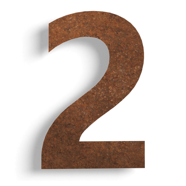 Hišna številka iz jekla corten 2 - 30 cm