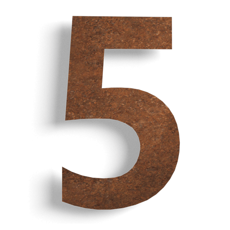 Hišna številka iz jekla corten 5 - 30 cm